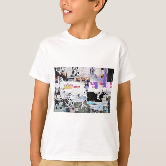 Graffiti Wall Banksy Style Torn Paper T-shirt (Voorkant)