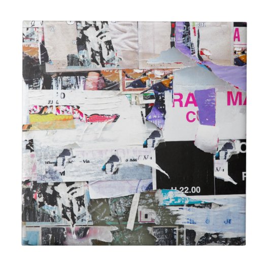 Graffiti Wall Banksy Style Torn Paper Tegeltje (Voorkant)