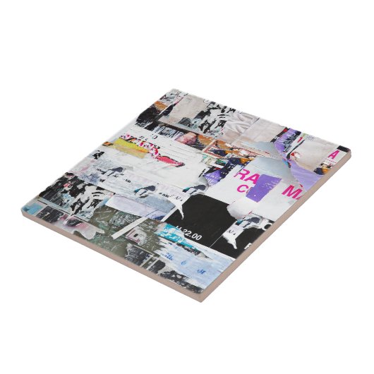 Graffiti Wall Banksy Style Torn Paper Tegeltje (Zijkant)