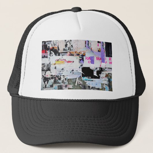 Graffiti Wall Banksy Style Torn Paper Trucker Pet (Voorkant)