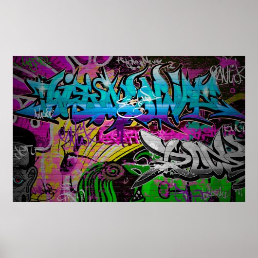 Graffiti wall urban artgraffiti,art,wall,grafiti,g poster (Voorkant)