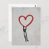 GRAFFITI-WALSTREET VOOR HART- EN STICK-MAN BRIEFKAART (Voorkant / Achterkant)