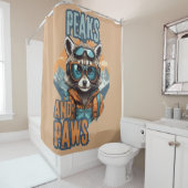 Graffiti Wasbeer met gewaagd ontwerp Douchegordijn (In situ)