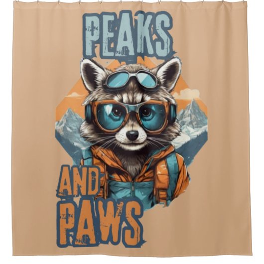 Graffiti Wasbeer met gewaagd ontwerp Douchegordijn (Voorkant)