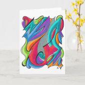 Graffiti-Wenskaart Kaart (Gele Bloem)