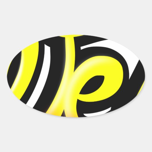 Graffiti wesh-product ovale sticker (Voorkant)