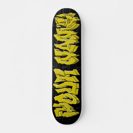 GRAFFITI WILDSTYLE GOLD CUSTOM SKATEBOARD (Voorkant)