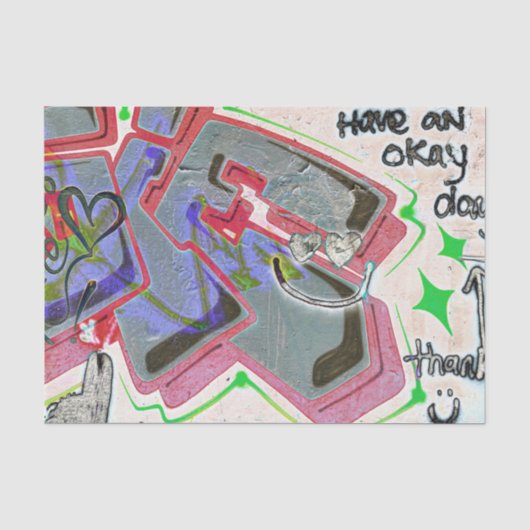 Graffiti Wit Grijs Stedelijk Grunge Straat Muursch Tissuepapier (Voorkant)