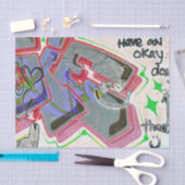 Graffiti Wit Grijs Stedelijk Grunge Straat Muursch Tissuepapier (Craft)