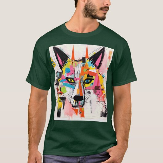 Graffiti Wolf Urban Street‑Art Wolf  T-shirt (Voorkant)
