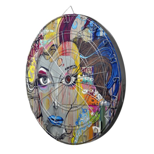 Graffiti Woman Dartbord (Voorkant Rechts)