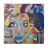 Graffiti Woman Tegeltje (Voorkant)