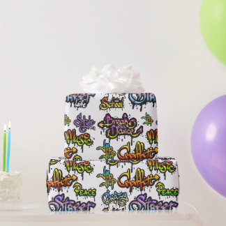 Graffiti Woorden Cadeaupapier