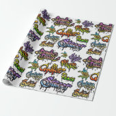 Graffiti Woorden   Cadeaupapier (Uitgerold)