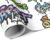 Graffiti Woorden   Cadeaupapier (Rol Hoek)