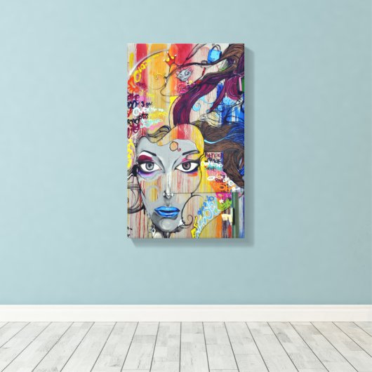 Graffiti | Zazzle_Growshop. Canvas Afdruk (Insitu (Houten vloer))