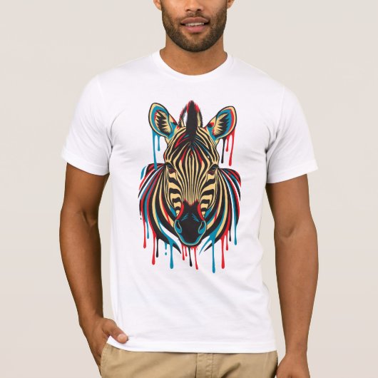 Graffiti Zebra Kunst T-shirt (Voorkant)