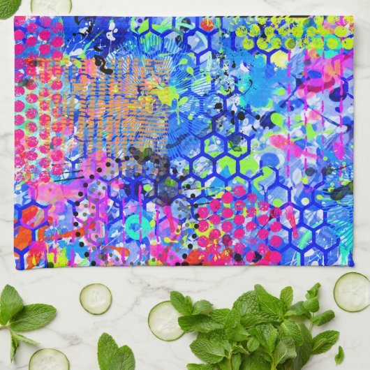 Graffiti Zee keukenhanddoek (Gevouwen)