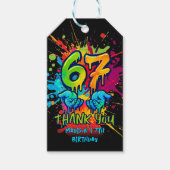 Graffiti Zes Zeven Kinderen 7e Verjaardag Cadeauta Cadeaulabel (Voorkant)