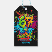 Graffiti Zes Zeven Kinderen 7e Verjaardag Cadeauta Cadeaulabel (Achterkant)