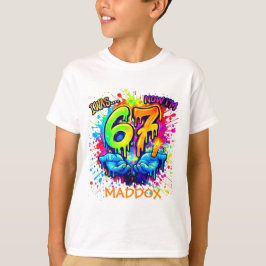 Graffiti Zes Zeven Verjaardagsfeest Trend T-shirt