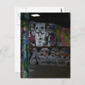 Graffiti zilver briefkaart (Voorkant / Achterkant)