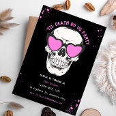 Graffiti Zwart en Roze Schedel Feest Uitnodiging