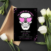 Graffiti Zwart en Roze Schedel Feest Uitnodiging