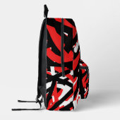 Graffiti: zwart, wit en rood bedrukte rugzak (Links)