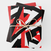 Graffiti: zwart, wit en rood inpakpapier vel (In situ)