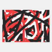 Graffiti: zwart, wit en rood inpakpapier vel (Voorkant)