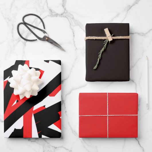 Graffiti: zwart, wit en rood inpakpapier vel (Voorkant)