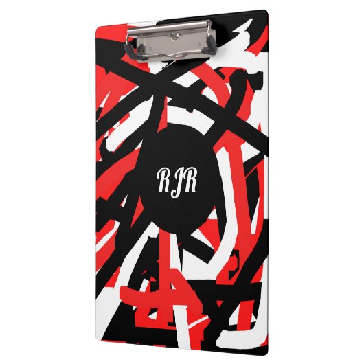 Graffiti: zwart, wit en rood klembord (Links)