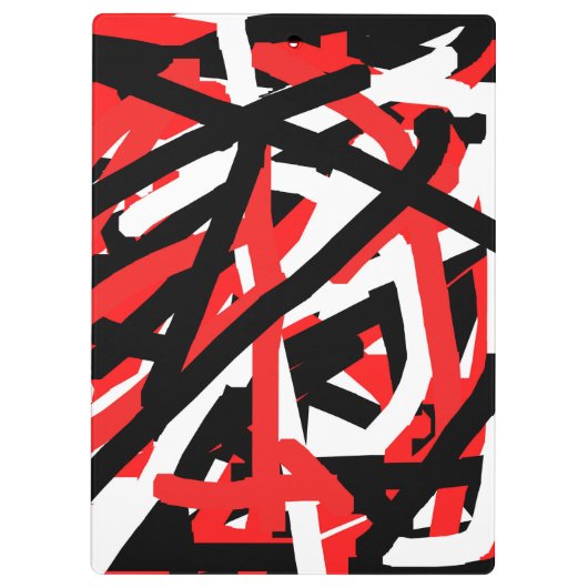 Graffiti: zwart, wit en rood klembord (Achterkant)