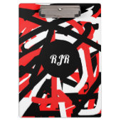 Graffiti: zwart, wit en rood klembord (Voorkant)