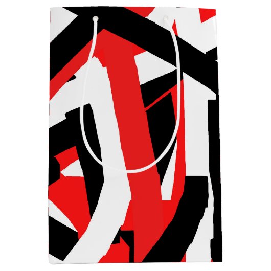Graffiti: zwart, wit en rood medium cadeauzakje (Voorkant)