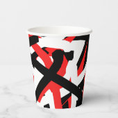 Graffiti: zwart, wit en rood papieren bekers (Achterkant)