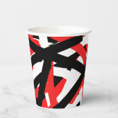 Graffiti: zwart, wit en rood papieren bekers (Links)