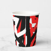 Graffiti: zwart, wit en rood papieren bekers (Rechts)