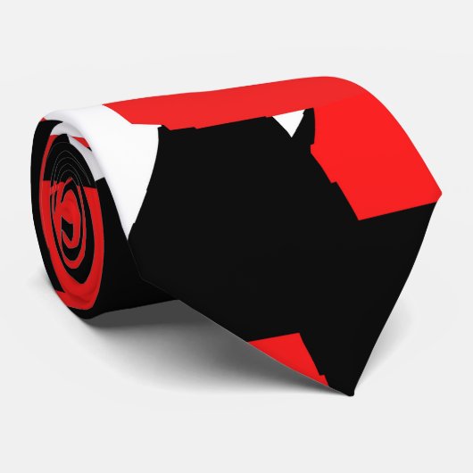 Graffiti: zwart, wit en rood stropdas (Opgerold)