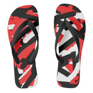Graffiti: zwart, wit en rood teenslippers