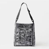 Graffiti zwart-wit moderne urban street art crossbody tas (Achterkant)