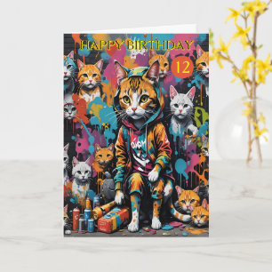 Graffitikunstenaar Legend Cat 12-jarige verjaardag Kaart