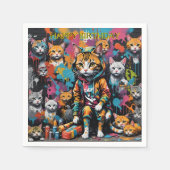 Graffitikunstenaar Legend Cat Happy Birthday Servet (Voorkant)