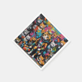 Graffitikunstenaar Legend Cat Happy Birthday Servet (Hoek)