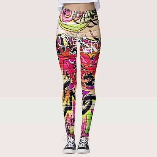 Graffitimuur, stadskunst leggings (Voorkant)