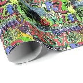 Graffitimuur: Urban Hip Hop Cadeaupapier (Rol Hoek)