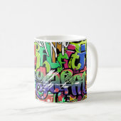 Graffitimuur: Urban Hip Hop Koffiemok (Voorkant rechts)