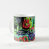 Graffitimuur: Urban Hip Hop Koffiemok (Voorkant links)