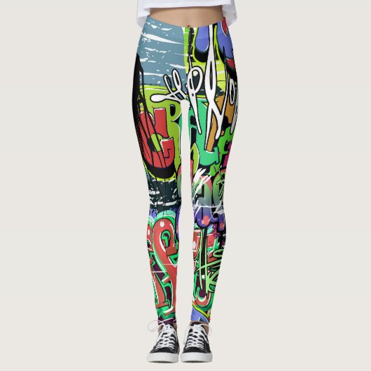Graffitimuur: Urban Hip Hop Leggings (Voorkant)